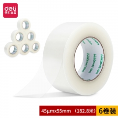 得力品正30923封箱膠帶55mm*200y*45um(6卷/筒)(普透)