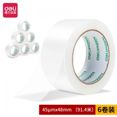 得力品正30912封箱膠帶48mm*100y*45um(6卷/筒)(普透)