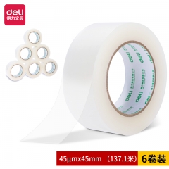 得力30184封箱膠帶45mm*150y*45um(6卷/筒)(普透)