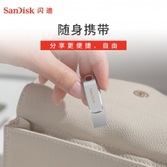 閃迪(SanDisk) 256GB Type-C USB3.1 手機電腦U盤DDC4 讀速150MB/s 全金屬旋轉雙接口 安全保密 擴容u盤