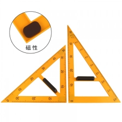 六鑫 塑料三角板一對 教學用大號磁性三角板 磁吸式三角尺子 大號繪圖工具量角器 作圖套裝套尺