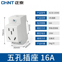 正泰（CHNT）AC30-10540插座模數(shù)化空開導(dǎo)軌插座箱配電 五孔插座16A 250V