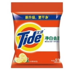 汰漬（TIDE）洗衣粉5kg家庭裝 凈白去漬無磷洗衣粉檸檬清香 2包/件