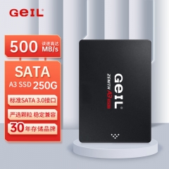 GEIL金邦 250G SSD固態(tài)硬盤 SATA3.0接口 臺式機筆記本通用 高速500MB/S A3系列