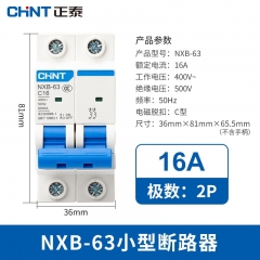 正泰NXB-63-2P-C16 家用空氣開關 過載空氣開關 DZ47升級款小型斷路器