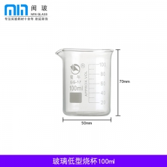 閩玻 低型玻璃燒杯 100ml